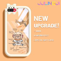 Jjlingji เคสสำหรับ Realme C2 C2S OPPO A1K การ์ตูนน่ารักนาซ่านักบินอวกาศหมีลวดลายเคสกันกระแทกเคสนิ่มซิลิโคนหนาทนทานต่อการตกหล่นและเคสโทรศัพท์แบบใสทนต่อการสึกหรอ