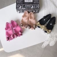 【Free Shipping】2023MelissaˉChildrens Shoes Princess Metal Bow Fish Mouth Childrens Shoes Jelly Sandals