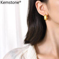 Kemstone ของขวัญเครื่องประดับต่างหูห่วงสำหรับผู้หญิงชุบทองทำจากสแตนเลส