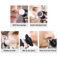 ZZOOI 5in1 Digital Display Wet Dry Electric Shaver Bald Shaving Machine Men Beard Hair Trimmer Body Facial  Razor Rechargeable