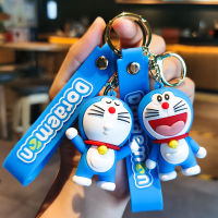 Doraemon Keychain Silicone Doll Doraemon Couple Schoolbag Pendant Blue Fat Car Key Chain|โดราเอมอนพวงกุญแจซิลิโคนตุ๊กตาโดราเอมอนคู่กระเป๋านักเรียนจี้สีฟ้าไขมันรถพวงกุญแจ