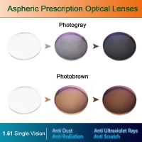 1.61 Photochromic Single Vision Optical Aspheric Prescription Lenses Fast and Deep Color Coating Change Performance