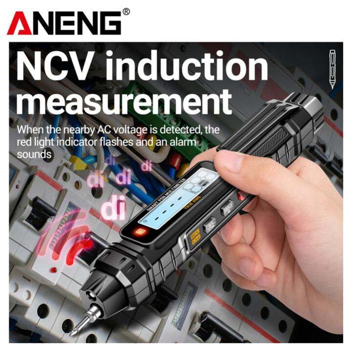 ncv-ไฟฉายเครื่องวัดอเนกประสงค์วัดรับสัญญาณอัตโนมัติปากกามัลติมิเตอร์-เครื่องทดสอบไฟฟ้าอัจฉริยะมี4000ตัวเพื่อระบุสายไฟ