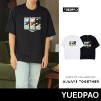 เสื้อ เสื้อยืดผู้ชาย เสื้อยืด Yuedpao x Tah Friend Missyp ยอดขาย No.1 รับประกันไม่ย้วย 2 ปี เสื้อยืดเปล่า เสื้อยืด Oversize Collab Always together