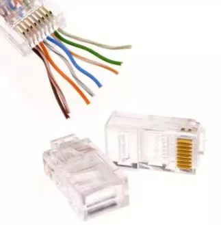 10 Pcs RJ45 Network Cable Modular Plug CAT6 8P8C Connector EZ End Pass Through