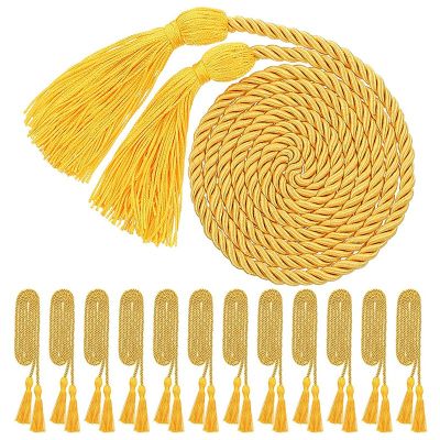 12 Piece Gold Honor Cord Graduation Tassel Honor Cord for Graduates and Students (Gold)