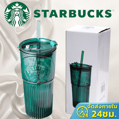 🔥ส่งไวจากไทย🔥 Starbucks ปริมาณมาก 600ml ถ้วยตวง เหยือกตวง ทำจากแก้วอย่างหนา สามารถอุ่นได้ ถ้วยกาแฟแก้ว ถ้วยน้ำ แก้ว หนามด้วยฟาง 21oz Straw Cup 600มล.