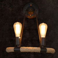 Vintage Retro Led Indoor Wall Lamp Loft Industrial American Style Aisel Bedside Room Wall Sconce Lights Fixture Hemp Rope Decor