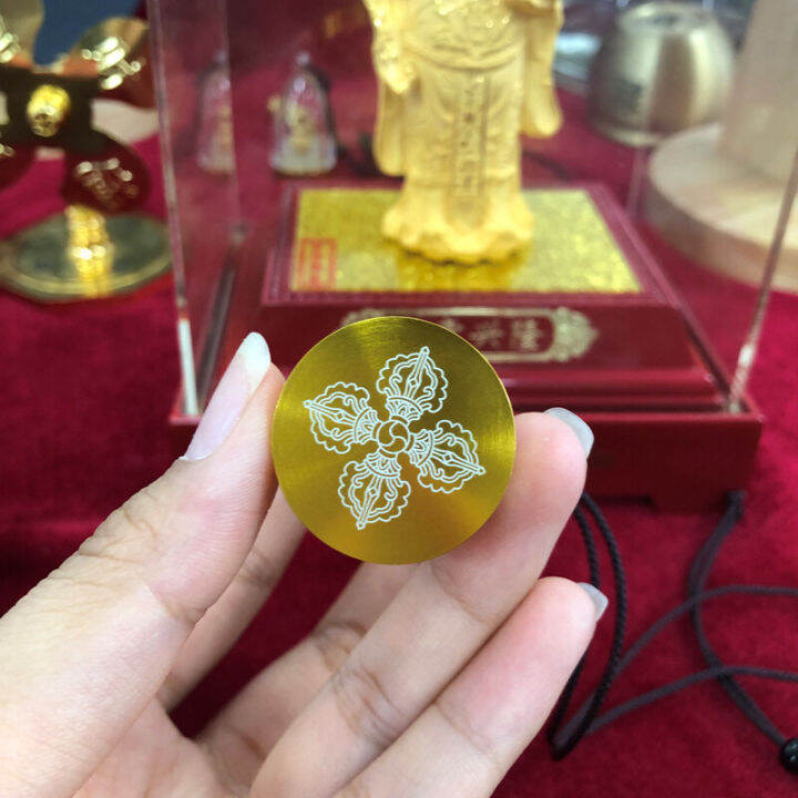 ht-ดีไซน์ดั้งเดิมทำด้วยมือ24kgold-รูปปั้นกวนพระพุทธรูปจี้ชายและหญิงนำโชคเครื่องราง-gawu-จี้เงินรูปหยินหยางเพื่อดึงดูดความมั่งคั่งและสมบัติ