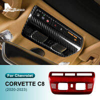 สติกเกอร์โคมไฟอ่านหนังสือ Airspeed คาร์บอนไฟเบอร์แท้สำหรับ Chevrolet Crovette C8 2020-2023สวิตช์อ่านหน้าแผ่นเรืองแสงอุปกรณ์ตกแต่งปลอกคอกันสุนัขเลีย