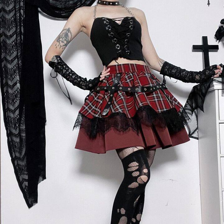 gothic-harajuku-girls-plaid-pleated-skirt-y2k-lolita-cake-mini-skirts-punk-sweet-lace-kawaii-clothing-cosplay-costume