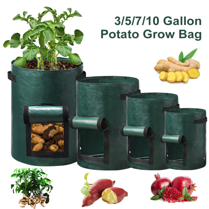 5/7/10 Gallons Garden Bag with Handles UV Protection PE Planting