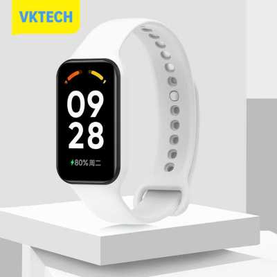 Vktech สายนาฬิกาสายรัดข้อมือใส่สบายสายสมาร์ทวอทช์นุ่มปรับเปลี่ยนสายนาฬิกากันน้ำยืดหยุ่นสูงสำหรับ Redmi Band 2