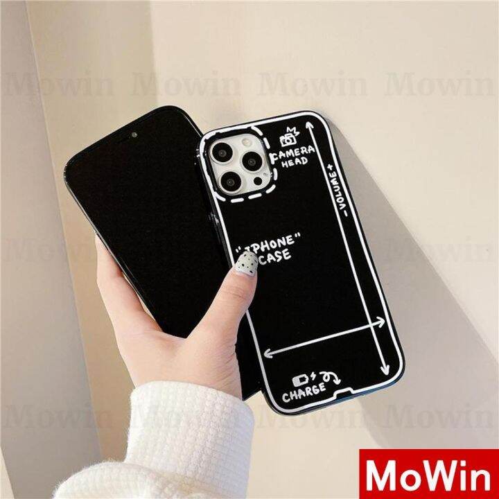 mowin-เคสไอโฟน-เคส-iphone-ซิลิโคนนุ่มเคสลูกกวาดสีดำเงา-เส้นสีขาว-ลูกแพร์-สไตล์เรียบง่ายสำหรับ-iphone-13-pro-max-iphone-12-pro-max-iphone-11-pro-max-iphone-7-plus-iphone-xr-xs-max-mw