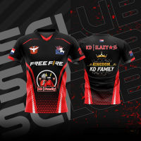 KAOS JERSEY GAMING FREE FIRE ESPORT EVOS RRQ AURA  KD FAMILY T-SHIRT DESIGN ( FREE NICKNAME)