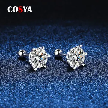 Buy Round 260 Ct Moissanite Earrings Solitatre Studs Earrings 7 Online in  India  Etsy  Stud earrings unique Moissanite earrings Diamond earrings  studs