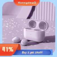 HONEYDEWD กีฬานอกสถานที่ ชุดหูฟังหูฟัง สำหรับ iPhone สำหรับ Android ลดเสียงรบกวน 5.2บลูทูธ มินิล่องหน หูฟังแบบสวม ชุดหูฟังไร้สาย