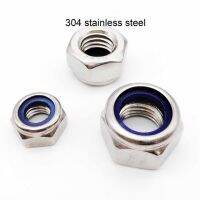 50x M2 M2.5 M3 M4 M5 M6 304สแตนเลสเหล็กคาร์บอนสีดำ Hex Nylon Lock Lock Nut Self-Locking Nylock Locknut 1102