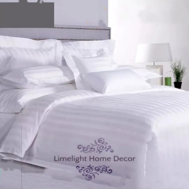 4in1 cotton white fitted bedsheet sheet set of 4 ( semi double 120cm