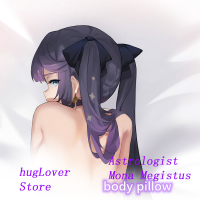 Dakimakura Anime Astrologist Mona Megistus（Genshin Impact） Body Pillow Double-sided Print Life-size Cover