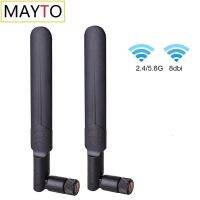 【cw】 2pcs 2.4g/5.8g Band Antenna 6dbi Omnidirectional Gain WiFi Router Feather s Glue Stick ！