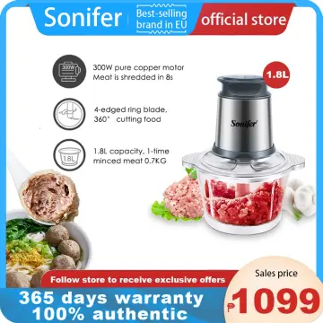  Bear Food Processor, Electric Food Chopper with 2 Glass Bowls  (8 Cup+2.5 Cup), 400W Power Grinder with 2 Sets Stainless Steel Blades, 2  Speed for Meat, Vegetables, and Baby Food: Home & Kitchen
