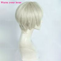 Anime Jujutsu Kaisen Inumaki Toge Cosplay Wig Short Linen Grey Heat Resistant Hair Halloween Party Role Play Wigs + Wig Cap