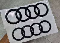 วัดก่อนสั่งซื้อ ราคาต่อ 1 ชิ้น โลโกออดี้ สีดำเงา AUDI black color logo emblem A3/A4/A5/A6/A7/TT/Q3/Q5/Q7