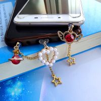 Mobile phone dust plug diy pearl love wings pendant dust plug