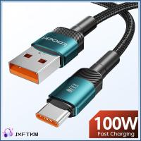 JXFTKM Type-C สายเคเบิลข้อมูลมือถือ การส่งข้อมูล480Mbps 100วัตต์ค่ะ สายชาร์จเร็ว แบบพกพาได้ ตัวทอ PP สายชาร์จไฟ โทรศัพท์มือถือสำหรับมือถือ