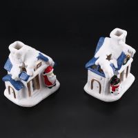 Christmas LED Light Snow House Village Luminous Christmas Ornament Figurine Christmas Decorations Crafts Xmas Decor