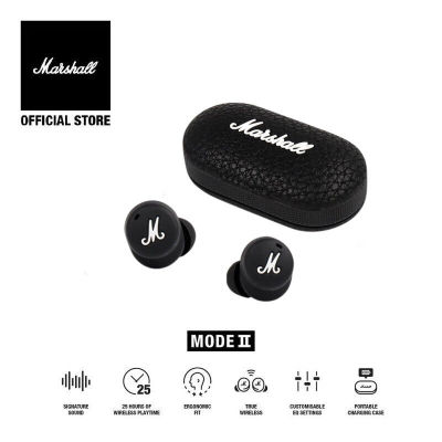 หูฟังบลูทูธ หูฟังไร้สาย Marshall Mode II True Wireless ขนาดเล็กแบบคลาสสิค ใส่สบายหู เสียงดี