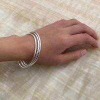 [COD] silver bracelet female Sansheng III bright surface solid decoration young ins trendy