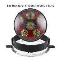 Headlihgt Motorcycle 5.75" Mount For Honda VTX 1300 1800 C R S 5 34" Custom Red projector HID LED Light Bulb Headlamp