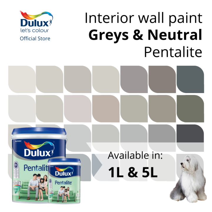 Dulux Interior Wall Paint Shades of Greys & Neutrals (AntiFungus