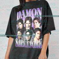 [Hagoya Stationery Stor] Damon Salvatore เสื้อ LAM3แวมไพร์ไดอารี่ Ian Somerhalder ทีวีซีรีส์วินเทจย้อนยุคคลาสสิกแสดงความเคารพกราฟิก