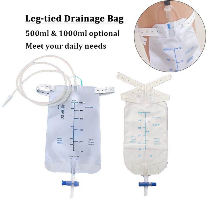 Disposable Drainage Bag Leg Tie Catheter Urine Collection Bag Connected
