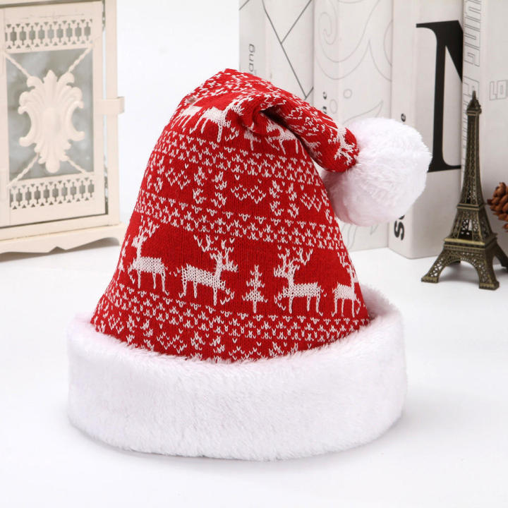 christmas-hat-decorations-santa-hat-decorations-santa-hat-thickened-plush-hat-christmas-decoration-supplies