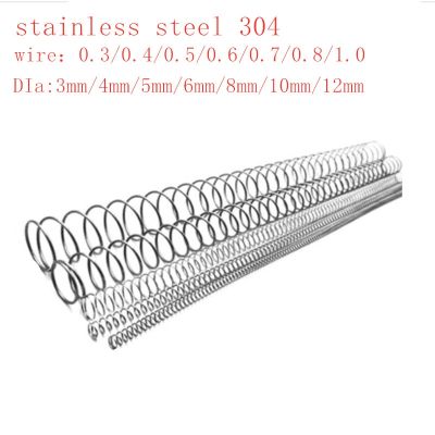 2-5pc 0.3mm 0.4mm 0.5mm 0.6mm 0.8mm 1.0mm 304 Stainless Steel Long Spring Y-type Compression Spring  OD 3-12mm Length 300mm Electrical Connectors