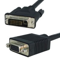 สายแปลงสัญญาณ DVI ไปยัง VGA หัวแปลงสายวีจีเอ DVI ไปยัง VGA 8นิ้ว DVI-I ตัวผู้ไปยังตัวเมีย VGA สำหรับจอ LCD HDTV จอภาพ VGA PC