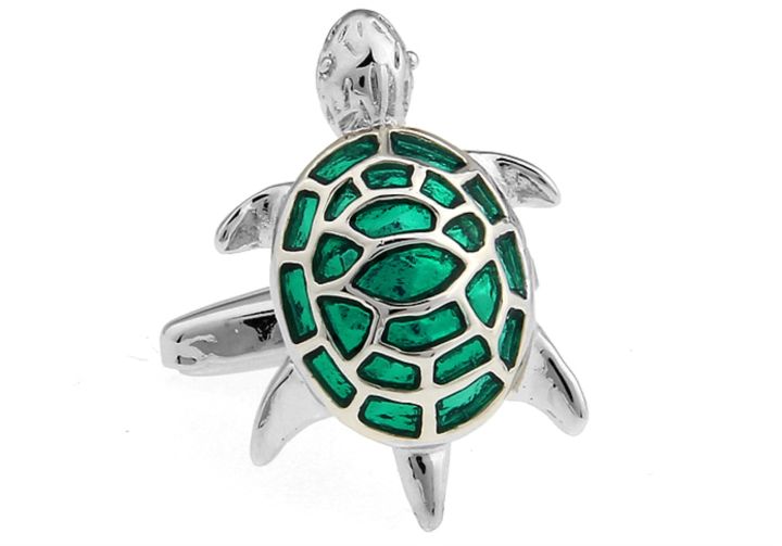 yf-turtle-cuff-links-for-men-tortoise-design-quality-brass-material-green-color-cufflinks-wholesale-retail