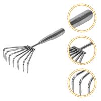 Garden Rake Small Flower Beds Hand Loosening Soil Stainless Steel Claw Tool Portable Leaves Japanese Tools