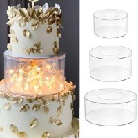 Round Clear Acrylic Fillable Cake Display Board Cake Edge Smoother Scraper Decor Baking Tools Party Wedding Cake Stand Tools