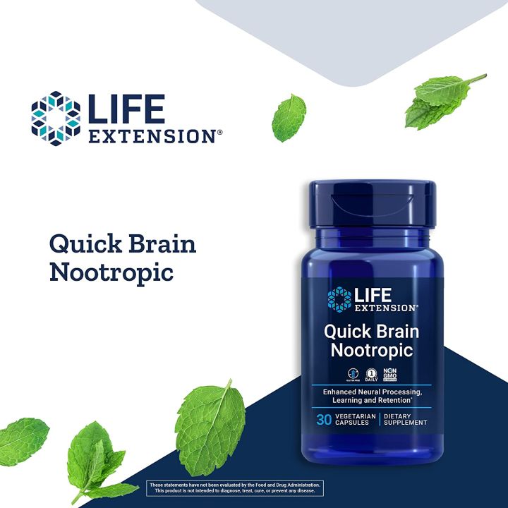 อาหารเสริมสำหรับสมอง-นูโทรปิกส์-quick-brain-nootropic-30-vegetarian-capsules-life-extension