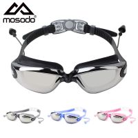 Mosodo Swimming Goggles with Earplug Anti-fog Adjustable Swim Glasses Men Women Adult Silicone Eyewear Optical Diving Glasses Goggles