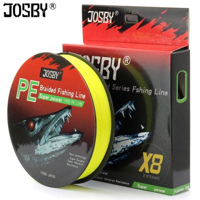 JOSBY Pesca เอ็นตกปลาถัก8เส้นข้อต่อก๊อกโพลีเอสเทอรีนทุกอย่างสำหรับบินสาย Monofilament 100เมตร200เมตร300เมตร500เมตร