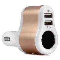 Car Charger 2in1 หัวชาร์จในรถ 3.1A 2 USB + เพิ่มช่องเสียบที่จุดบุหรี่ 1 UC206