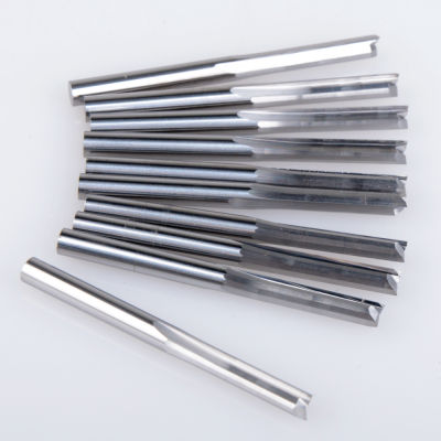 10Pcs 3.175x17mm Double Two Flute Straight Slot CNC Router Bits ไม้ MDF Milling