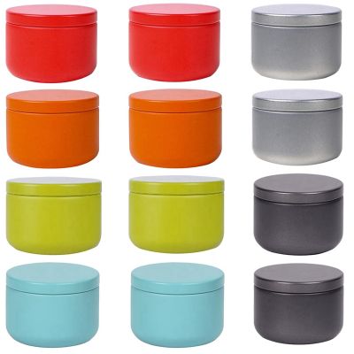12 Pcs 54X40Mm Round Tin Jar Tea Tins Food Storage Container for Loose Tea, Coffee, Candy, Spice, Portable Storage Kit
