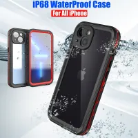 {L ปลอกอิเล็กทรอนิกส์} IP68กันน้ำสำหรับ IPhone 14 13 12 11 Pro Max XS XR SE 678เคสใสแนวสปอร์ตกางเกงในดำน้ำว่ายน้ำกลางแจ้ง